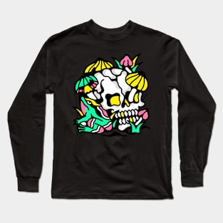 Skull frog mushrooms Long Sleeve T-Shirt